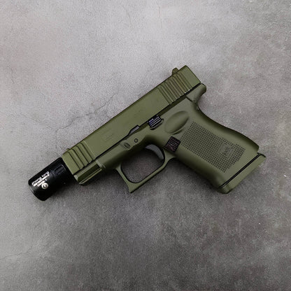 Glock 17 Pistol Lighter with laser sight and silencer side profile