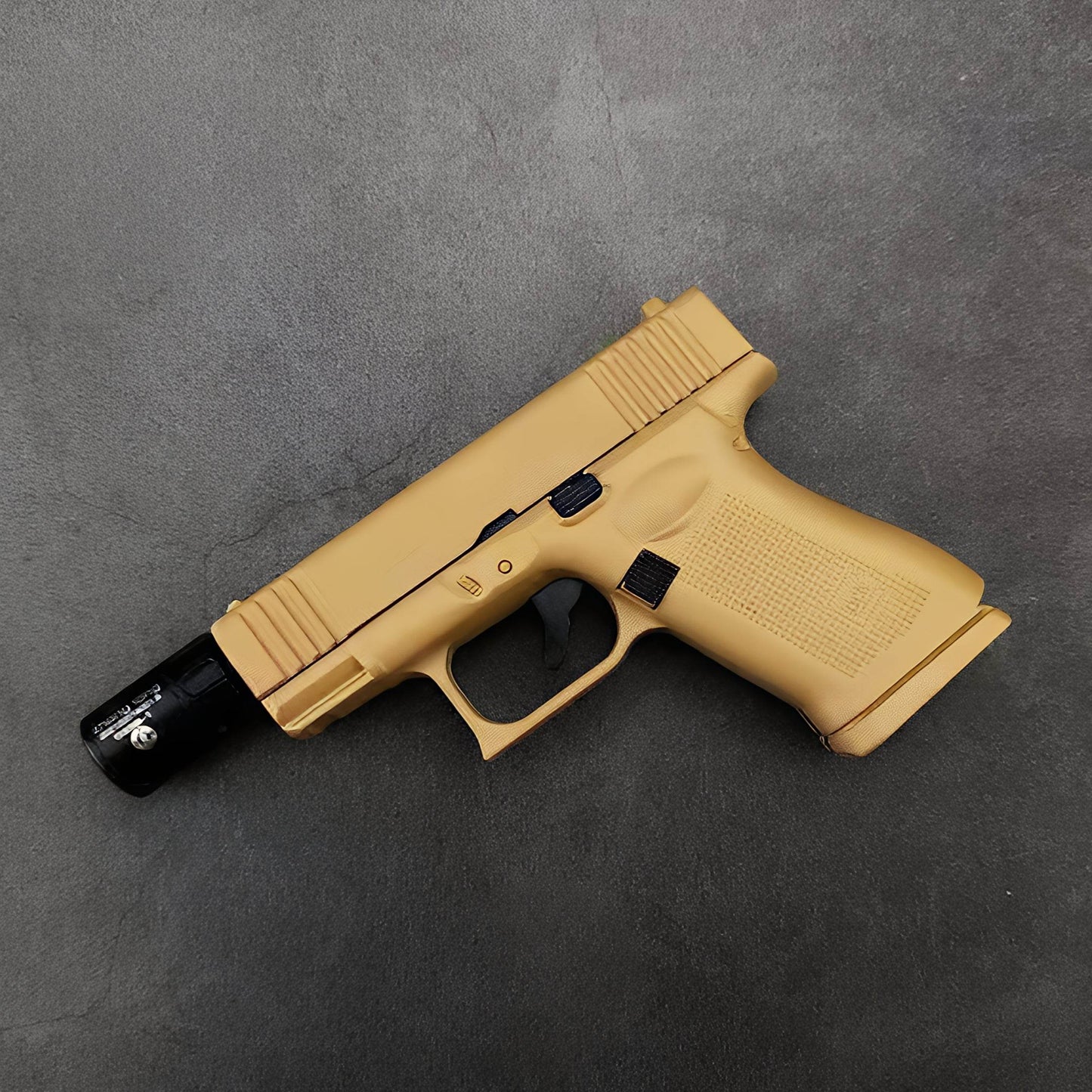 Glock 17 Pistol Lighter with laser sight and silencer side profile