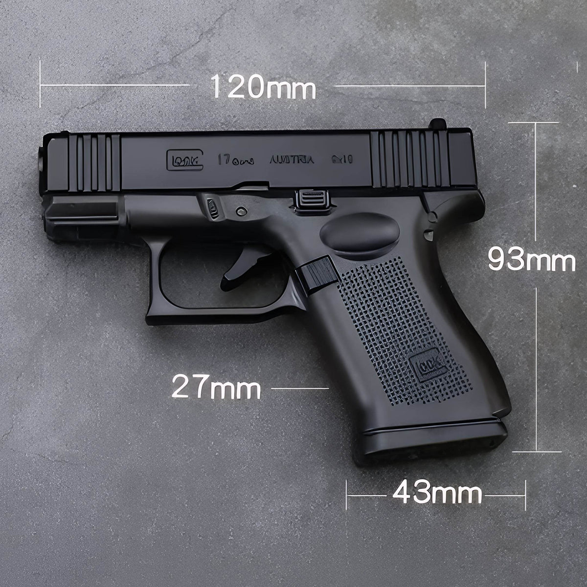 Realistic Glock 17 Pistol Lighter torch flame ignition