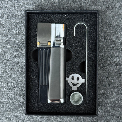 Multifunction Portable Pipe Lighter with fold-out pipe-style stem