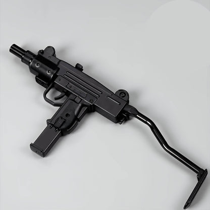 All-black UZI-style refillable jet lighter, side view